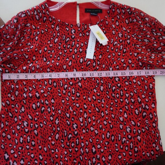 NWT Sanctuary Red Leopard Print Blouse - Picture 10 of 12